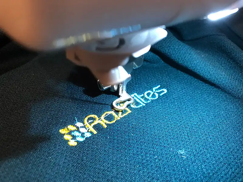 embroidering logo