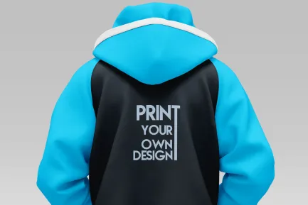hoodie back design sky blue